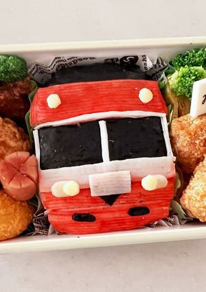 電車弁当　名鉄パノラマカー　押し寿司-レシピのメイン写真