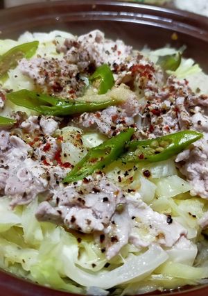 簡単★豚こまとキャベツのタジン蒸し-レシピのメイン写真