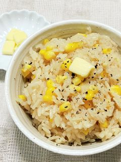 とうもろこし炊き込みご飯(バター醤油味)-レシピのメイン写真