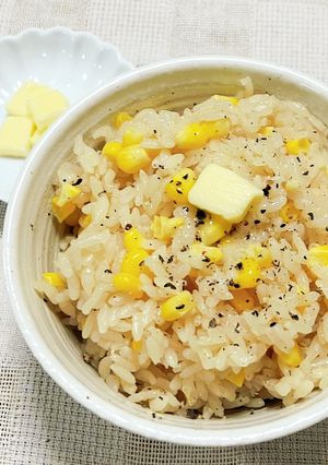 とうもろこし炊き込みご飯(バター醤油味)-レシピのメイン写真