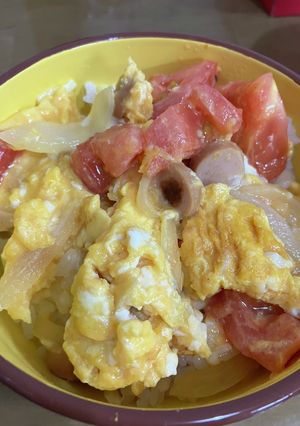 卵とトマトの丼ぶり-レシピのメイン写真