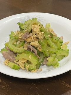 ゴーヤと豚バラと卵の炒め物-レシピのメイン写真