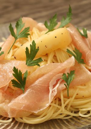 甘くてさっぱり！桃と生ハムの冷製パスタ-レシピのメイン写真