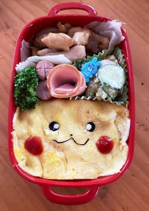 ピカチュウ♡オムライスキャラ弁-レシピのメイン写真