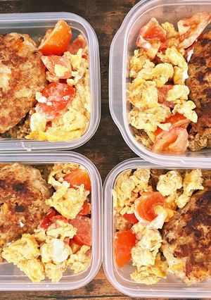 糖質オフ弁当/チーズインハンバーグ-レシピのメイン写真