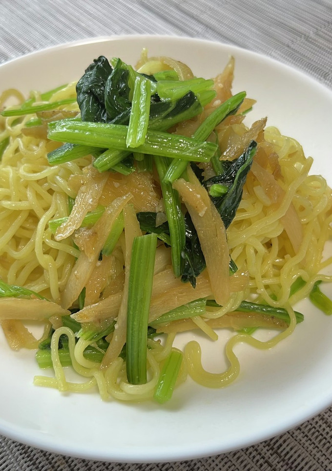 ほうれん草と牛蒡のパスタ風焼きそば-レシピのメイン写真