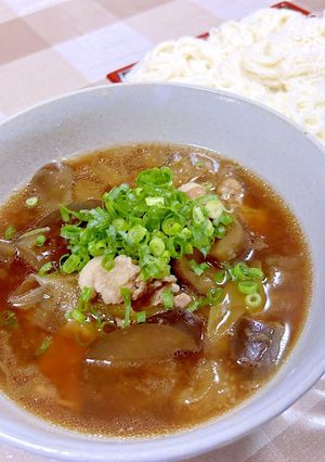 そうめんで豚バラととろナスの温汁-レシピのメイン写真