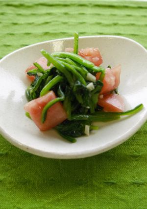 ほうれん草とトマトのにんにく和え-レシピのメイン写真