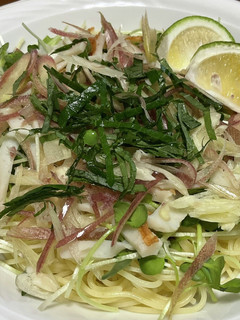 カボス香る香味野菜とちくわの冷製パスタ♫-レシピのメイン写真