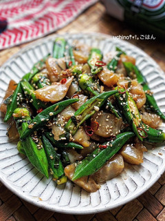 こんにゃくとおくらと大葉でスタミナ炒め-レシピのメイン写真