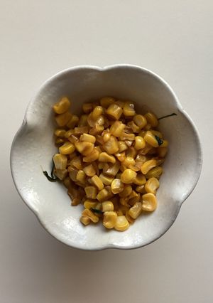 とうもろこしのバターしょうゆ、シソ香る-レシピのメイン写真