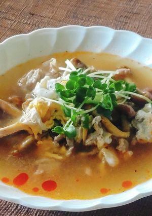 10分★酸っぱ辛スープ★朝ごはんに酸辣湯-レシピのメイン写真