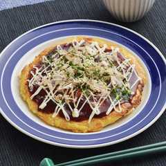 A picture of 豆腐ともやしのヘルシーお好み焼き.