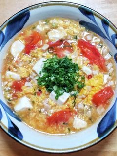 チキンとトマトと豆腐と卵の中華煮-レシピのメイン写真