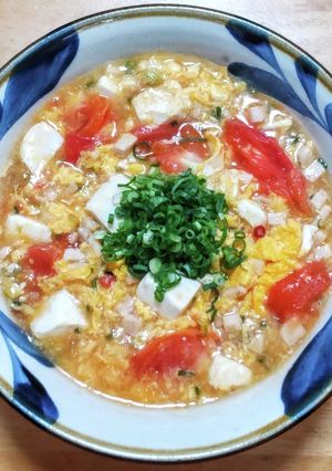 チキンとトマトと豆腐と卵の中華煮-レシピのメイン写真