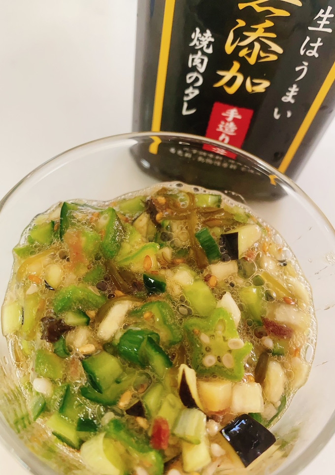 無添加焼肉の生だれで作るオクラで山形ダシ-レシピのメイン写真