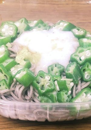 “ぶっかけとろろ芋オクラそば”-レシピのメイン写真