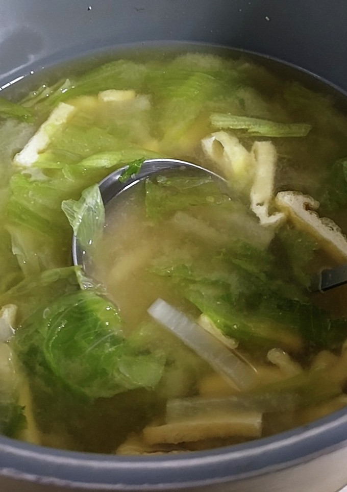 簡単！レタスと油あげの味噌汁-レシピのメイン写真