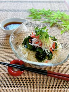 わかめたっぷり★ヘルシーぶっかけそうめん-レシピのメイン写真