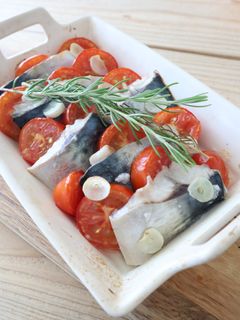 イタリアントマトとサバのオーブン焼き-レシピのメイン写真