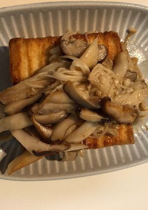 厚揚げとキノコのペペロンステーキ-レシピのメイン写真