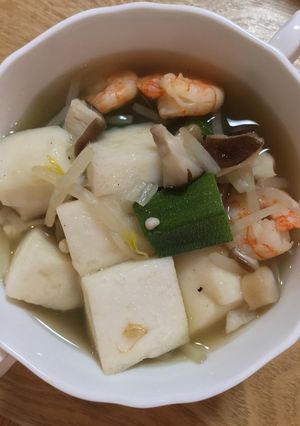 はんぺんとえびとオクラのスープ-レシピのメイン写真