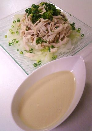 茹で鶏の✿マヨポンソース＆レタス✿スープ-レシピのメイン写真