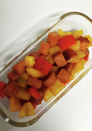 パプリカとスパムの彩り炒め-レシピのメイン写真