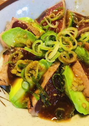 カツオのたたき＆アボカドのワサビポン酢丼-レシピのメイン写真