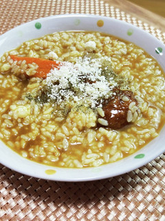 アイラップで防災食!おでんカレー雑炊-レシピのメイン写真