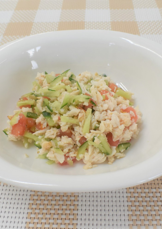【離乳食後期】鶏ささみと野菜のごま和え-レシピのメイン写真