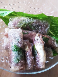揚げ春巻き★牛肉とクリチバジル★ミョウガ-レシピのメイン写真