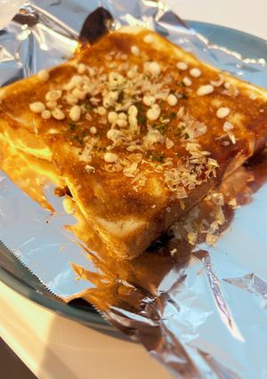 【息子レシピ】お好み焼き風トースト-レシピのメイン写真