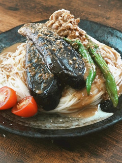夏野菜とツナの胡麻だれ素麺-レシピのメイン写真