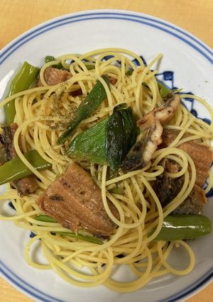 鰻と万願寺とうがらしの和風パスタ-レシピのメイン写真