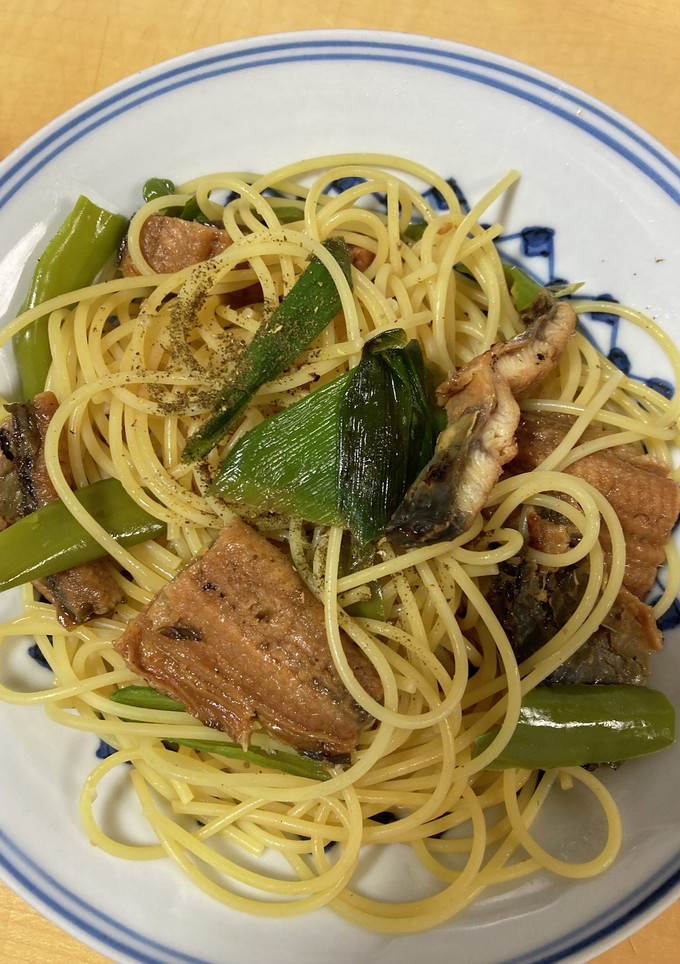 鰻と万願寺とうがらしの和風パスタ-レシピのメイン写真