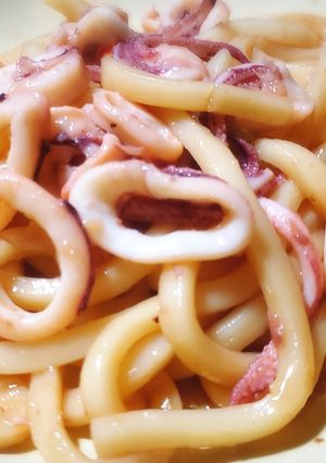 イカ飯の残り汁で焼きうどん！-レシピのメイン写真