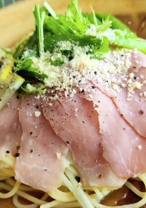 スモークポークで夏のレモンクリームパスタ-レシピのメイン写真