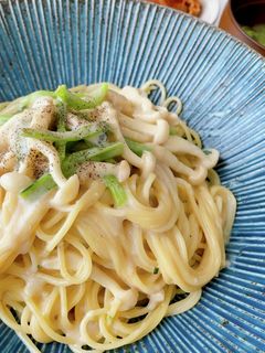 小松菜とぶなしめじの豆乳クリームパスタ-レシピのメイン写真