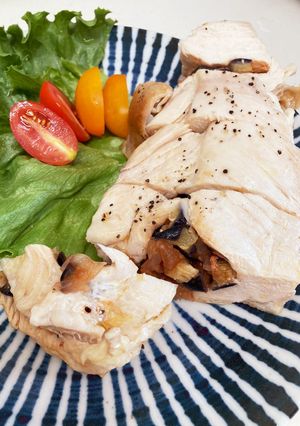 鶏胸肉のはさみ蒸し、レンジで簡単-レシピのメイン写真