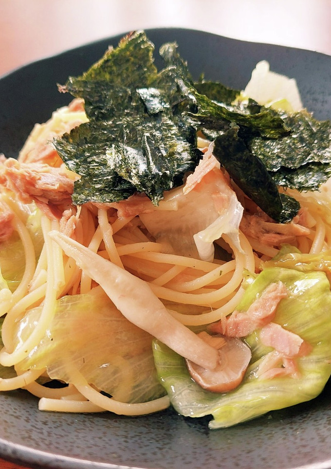 レタスとしめじとツナの和風パスタ-レシピのメイン写真