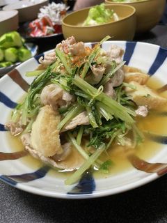 メインにも✩.*˚水菜と豚肉のさっと煮-レシピのメイン写真