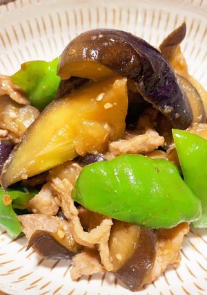 旬の夏野菜で！茄子とピーマンの味噌炒め-レシピのメイン写真