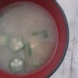 簡単★冷凍オクラのお味噌󠄀汁
