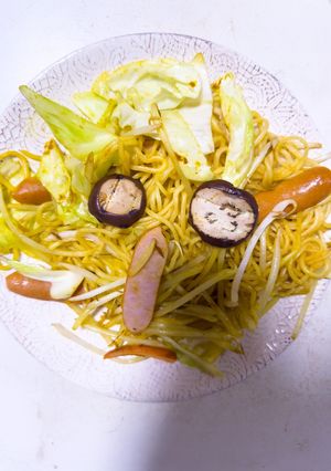 簡単！ソーセージともやしのカレー焼きそば-レシピのメイン写真