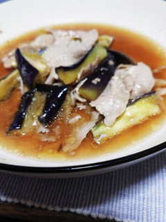 レンジで簡単、豚肉となすの生姜ポン酢-レシピのメイン写真