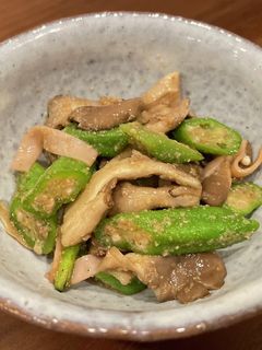 オクラとヒラタケのゴマあえ-レシピのメイン写真