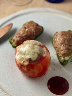 *トマトとピーマンの肉詰め*-レシピのメイン写真