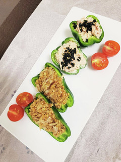 納豆がネバシャリ?!生deピーマンボート-レシピのメイン写真