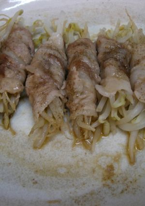 レンジで４分☆簡単もやしの豚肉巻き☆-レシピのメイン写真